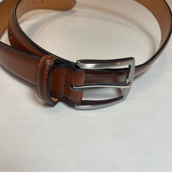 Men's Brown Leather Belt. Size 34. Made in PRC. Pre-owned - Picture 1 of 4